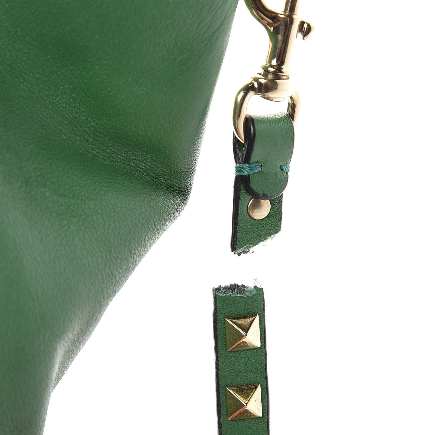 Vitello Medium Rockstud Tote Emerald