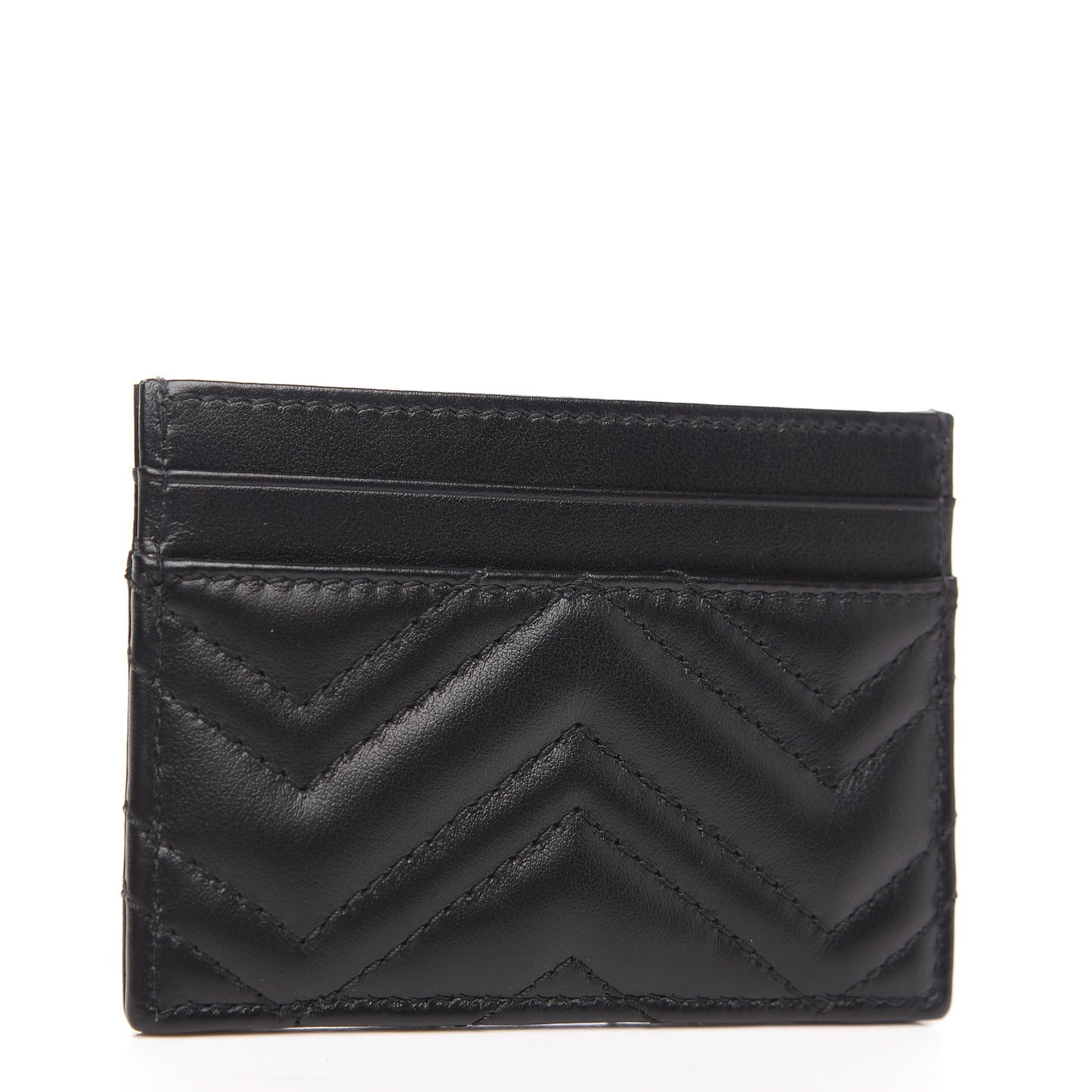 Calfskin Matelasse GG Marmont Card Holder Black