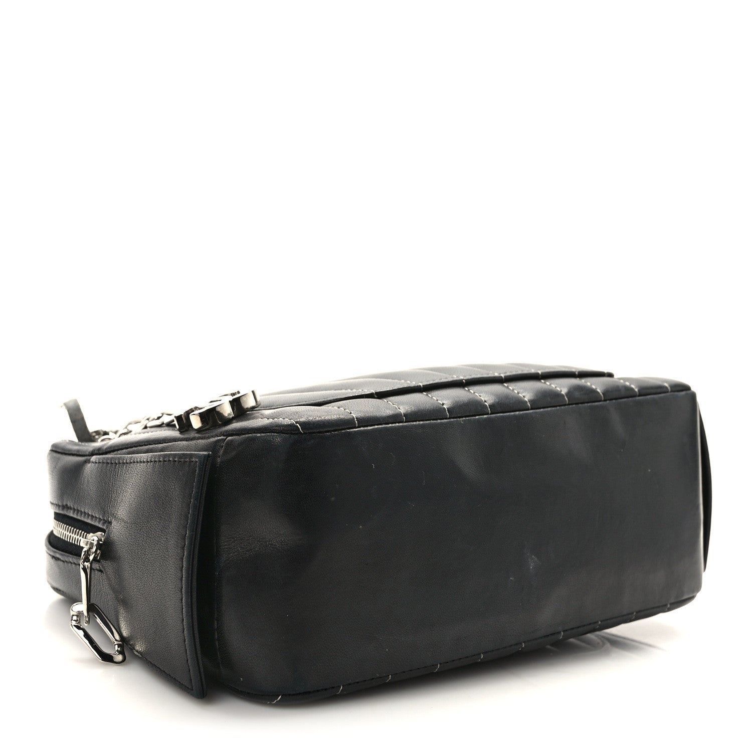 Chanel Lambskin Vertical Quilted Mademoiselle Small Camera Case Black 4 of 11