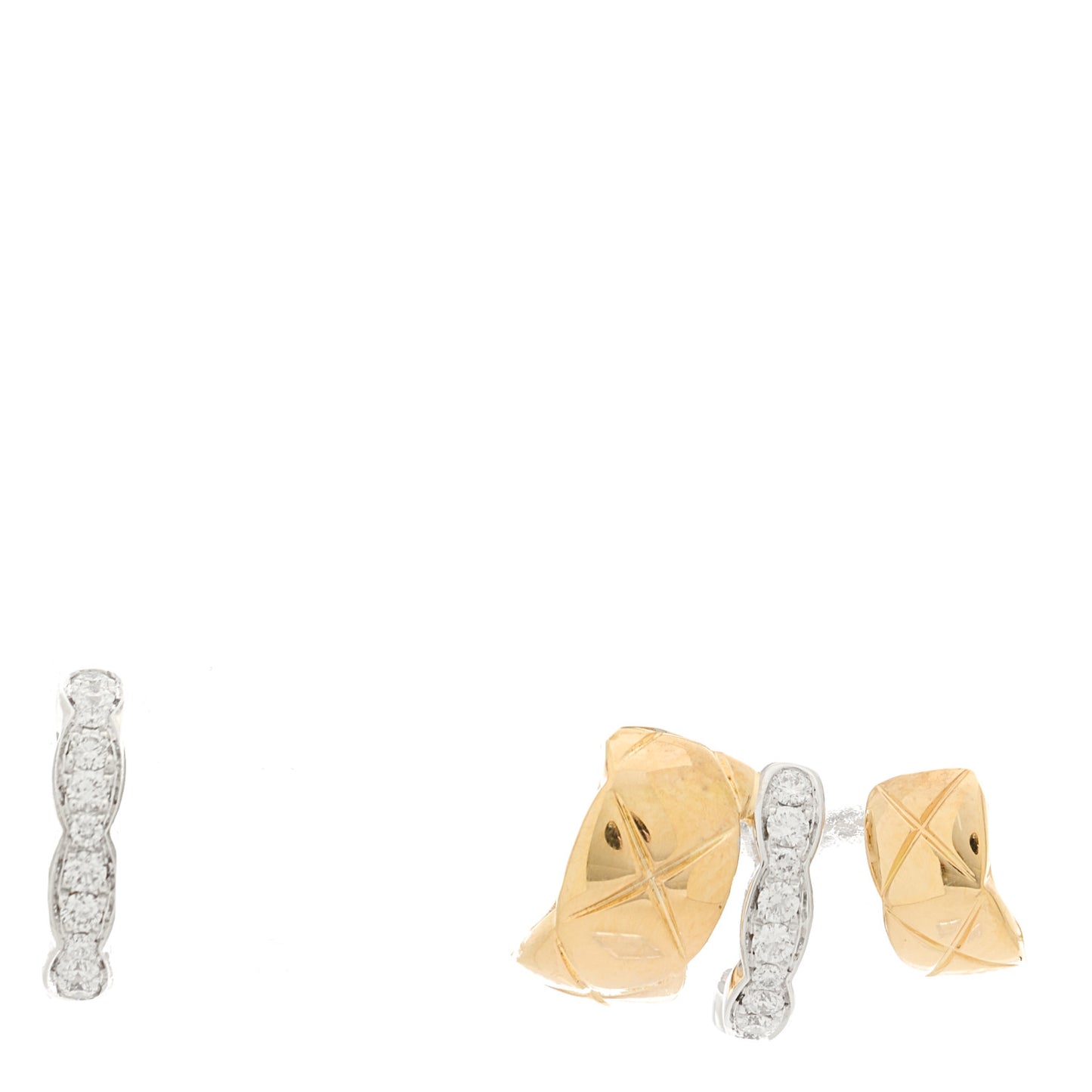 18K Yellow White Gold Diamond Coco Crush Earrings