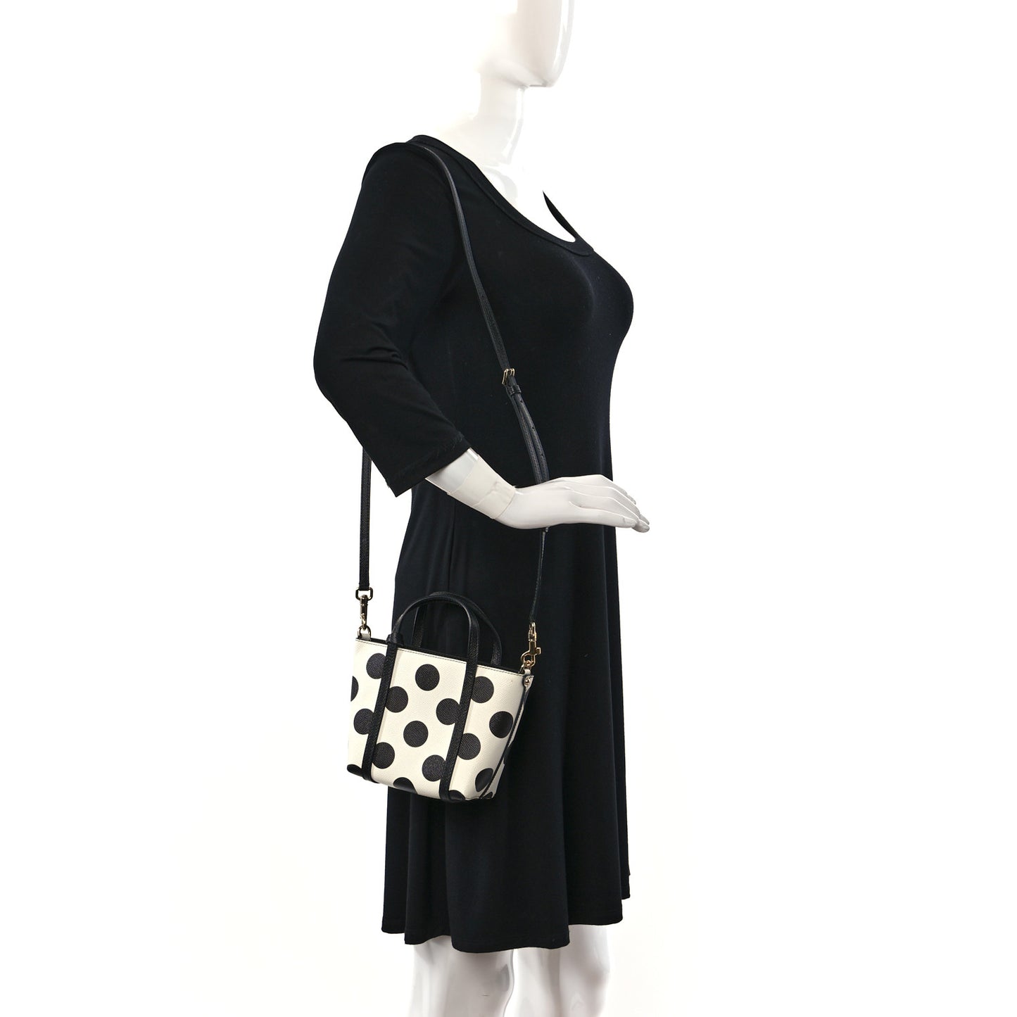 Dauphine Polka Dot Mini Crossbody Bag White