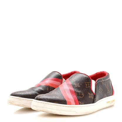 Louis Vuitton Monogram Frontrow Slip On Sneakers 38.5 Rouge 4 of 8