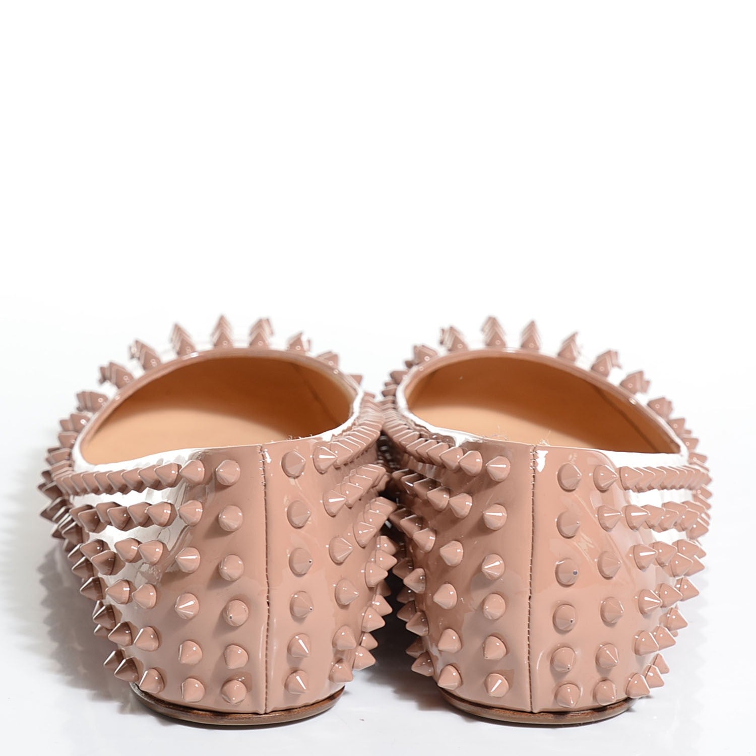 Christian Louboutin Patent Gozul Spikes Flats 41 Nude 4 of 8
