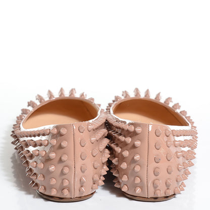 Christian Louboutin Patent Gozul Spikes Flats 41 Nude 4 of 8