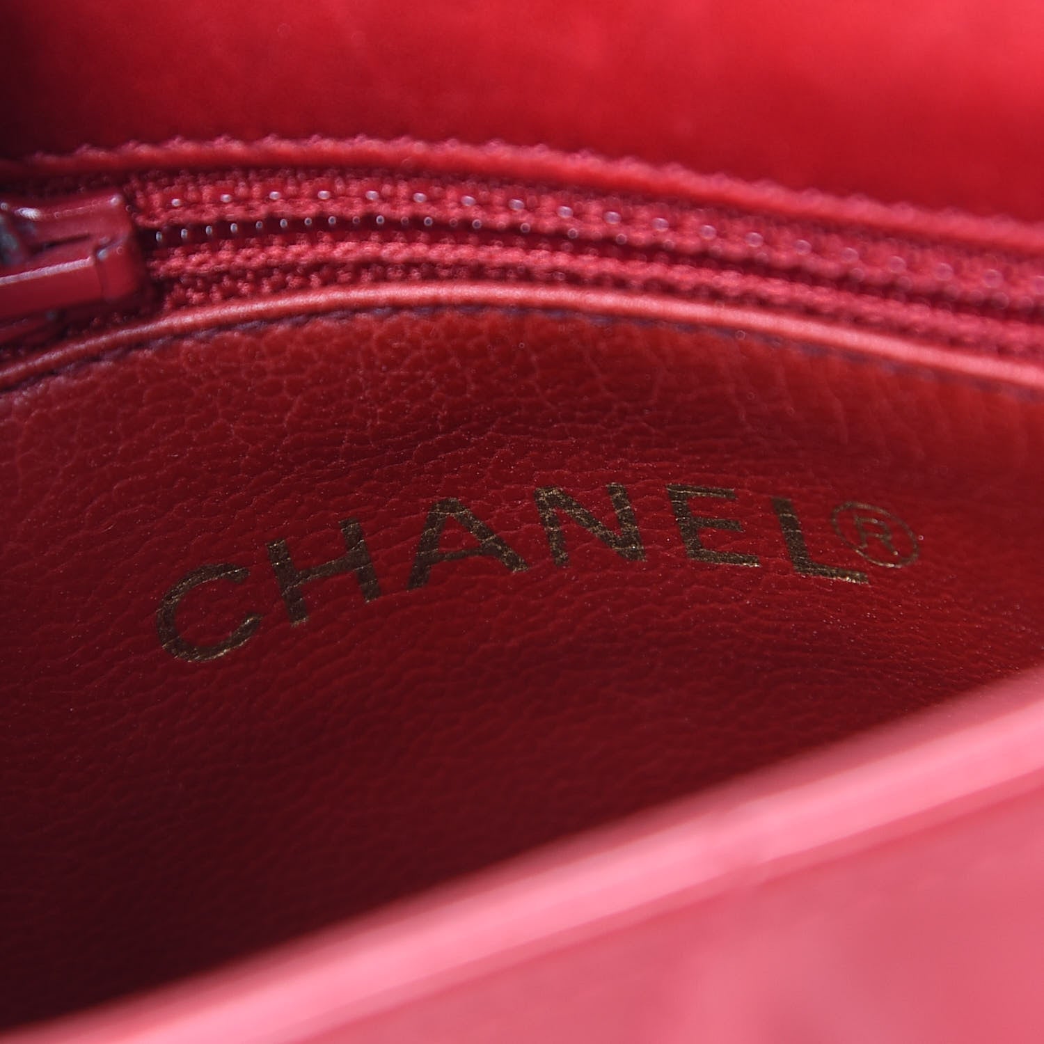 Chanel Patent Quilted Chevron Mini Flap Bag Red 6 of 9