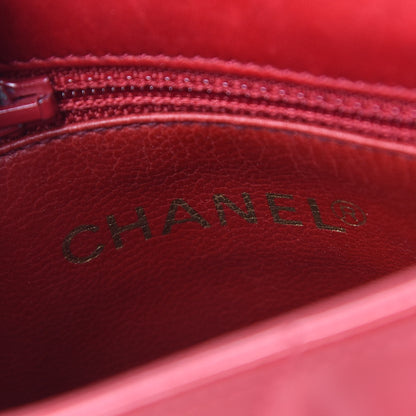 Chanel Patent Quilted Chevron Mini Flap Bag Red 6 of 9