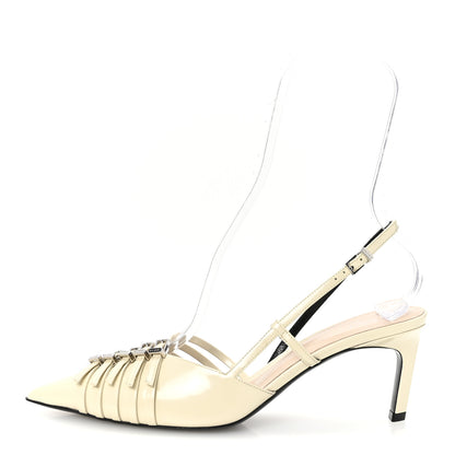 Gucci Patent Regents Slingback Pumps 38 New Ivoire 1 of 10