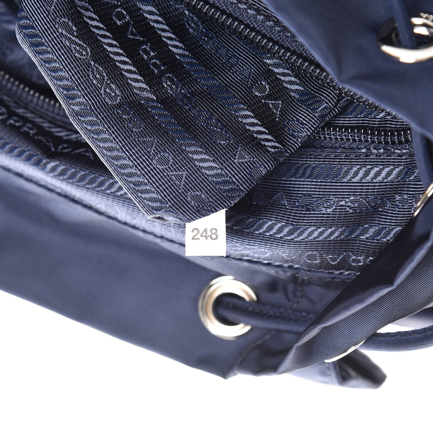 Nylon Vela Saffiano Medium Cinch Backpack Baltico