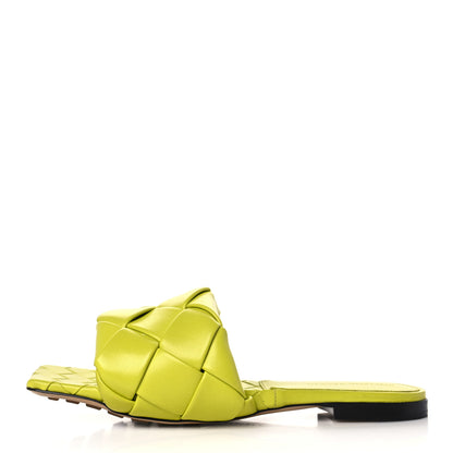 Bottega Veneta Nappa Maxi Intrecciato Lido Flat Sandals 37.5 Kiwi 1 of 8
