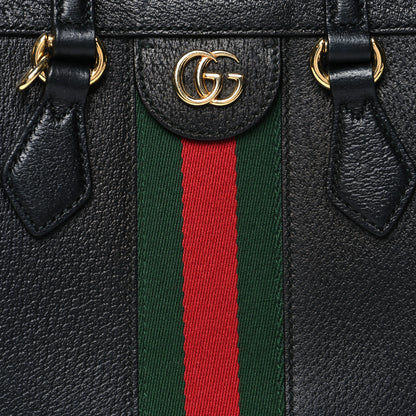 Gucci Textured Calfskin Web Small Ophidia Tote Bag Black 9 of 11