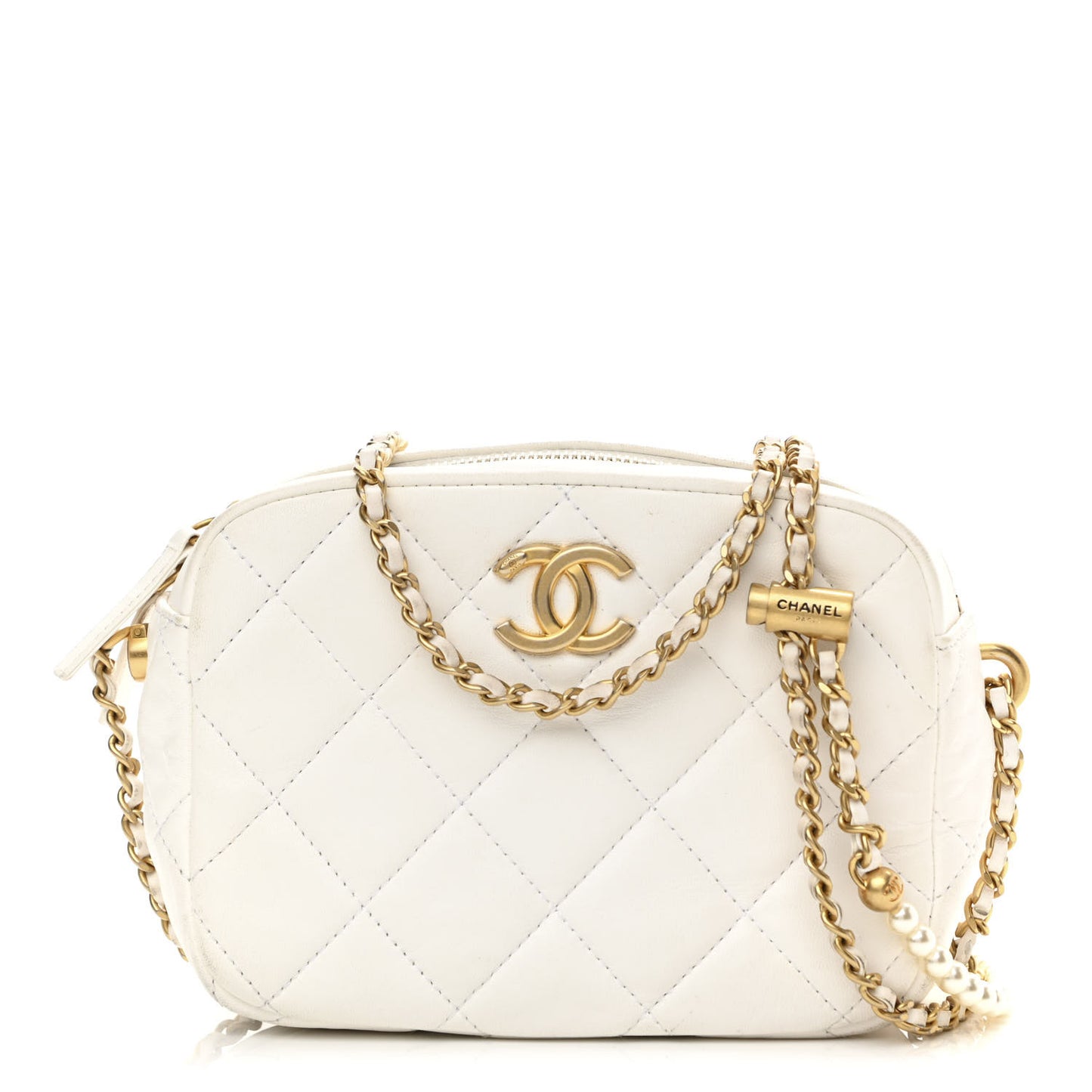 Lambskin Quilted Mini My Perfect Camera Case White