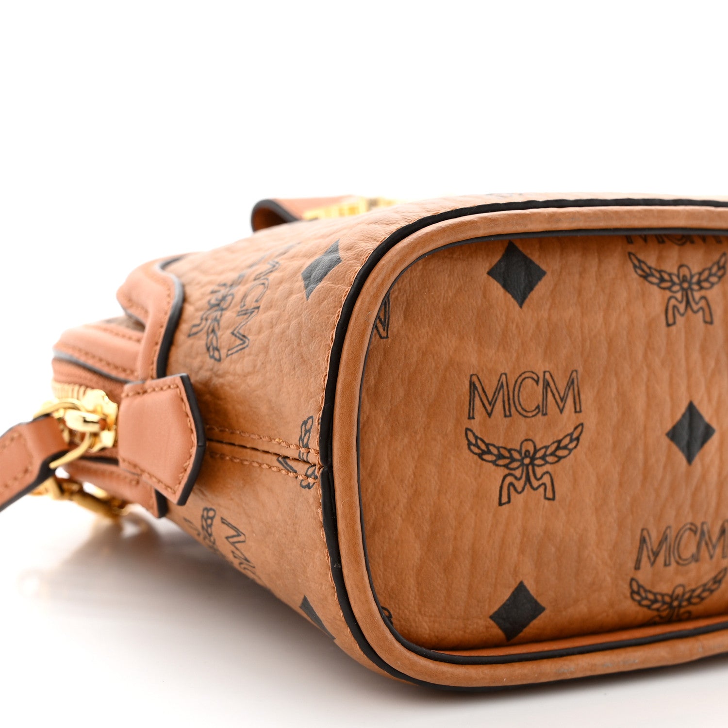 MCM Visetos Mini Anna Crossbody Bag Cognac 8 of 9
