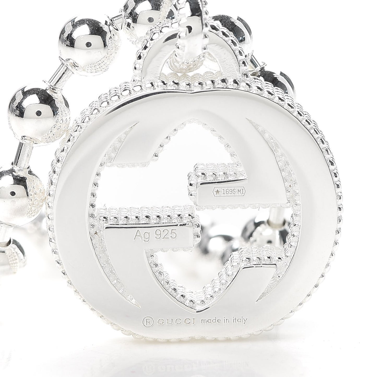 Sterling Silver Interlocking GG Charm Bracelet