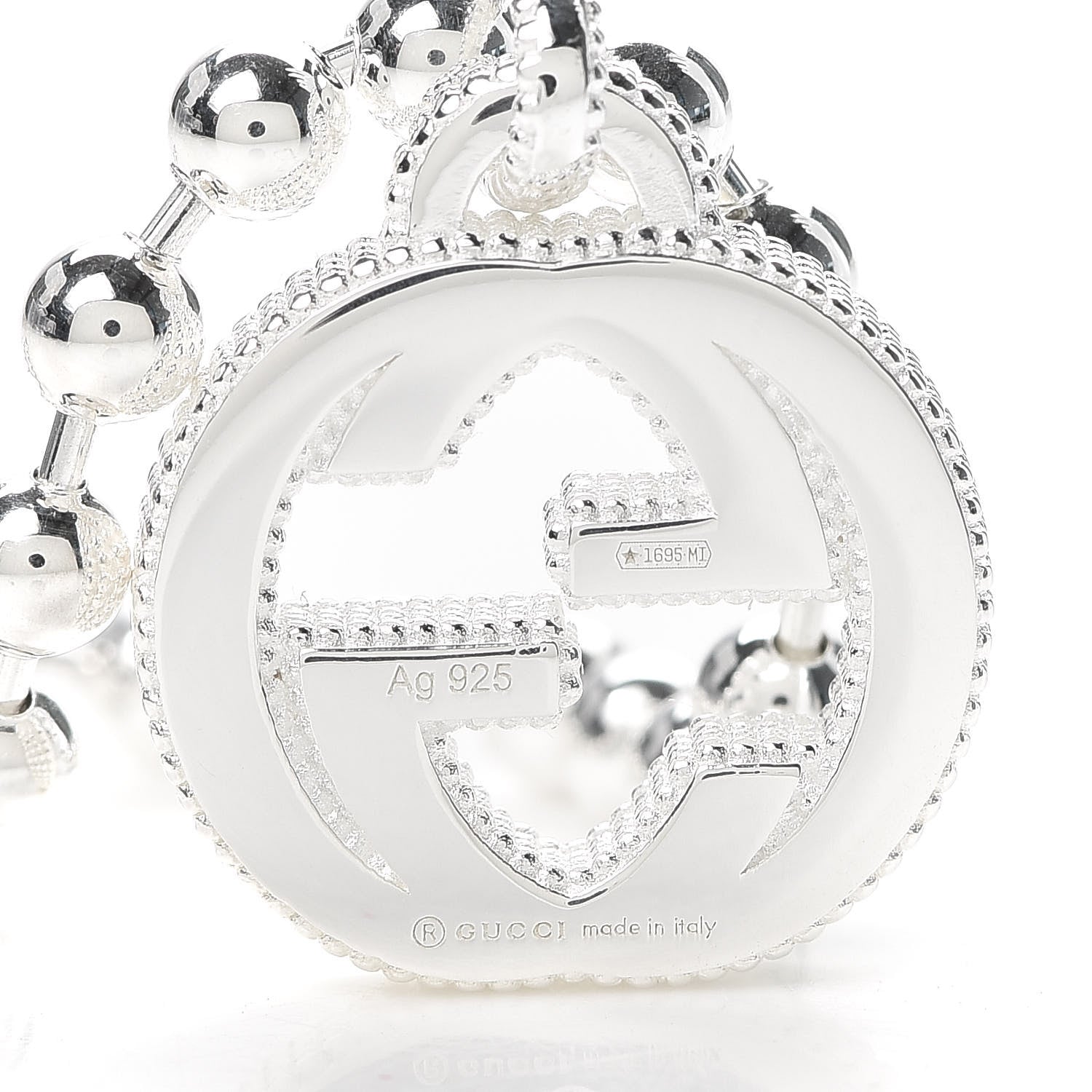 Gucci Sterling Silver Interlocking GG Charm Bracelet 5 of 6