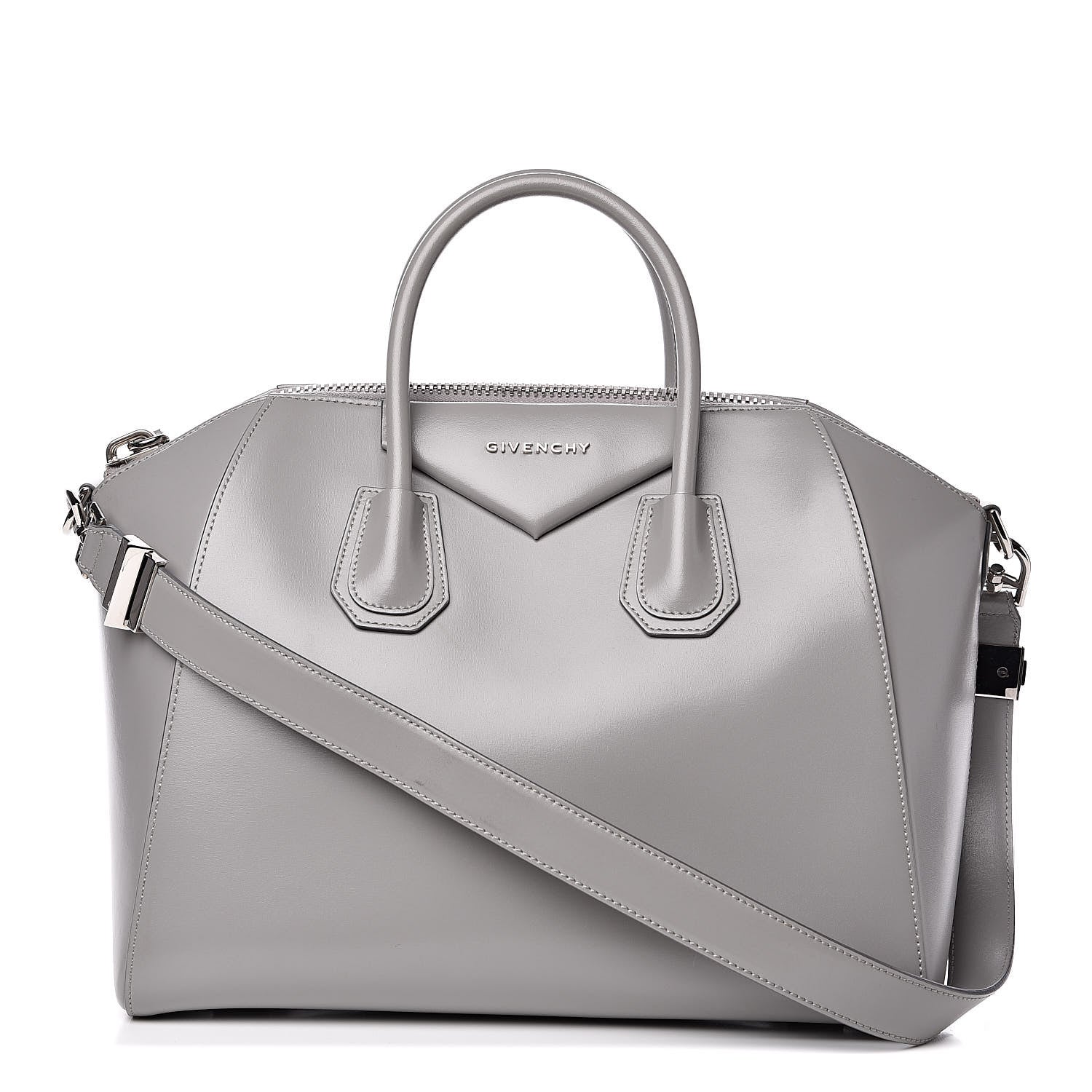 Givenchy Shiny Lord Calfskin Medium Antigona Pearl Grey 1 of 16