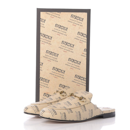 Gucci Calfskin Stamp Print Womens Princetown Slippers 38 Soy Black 9 of 9