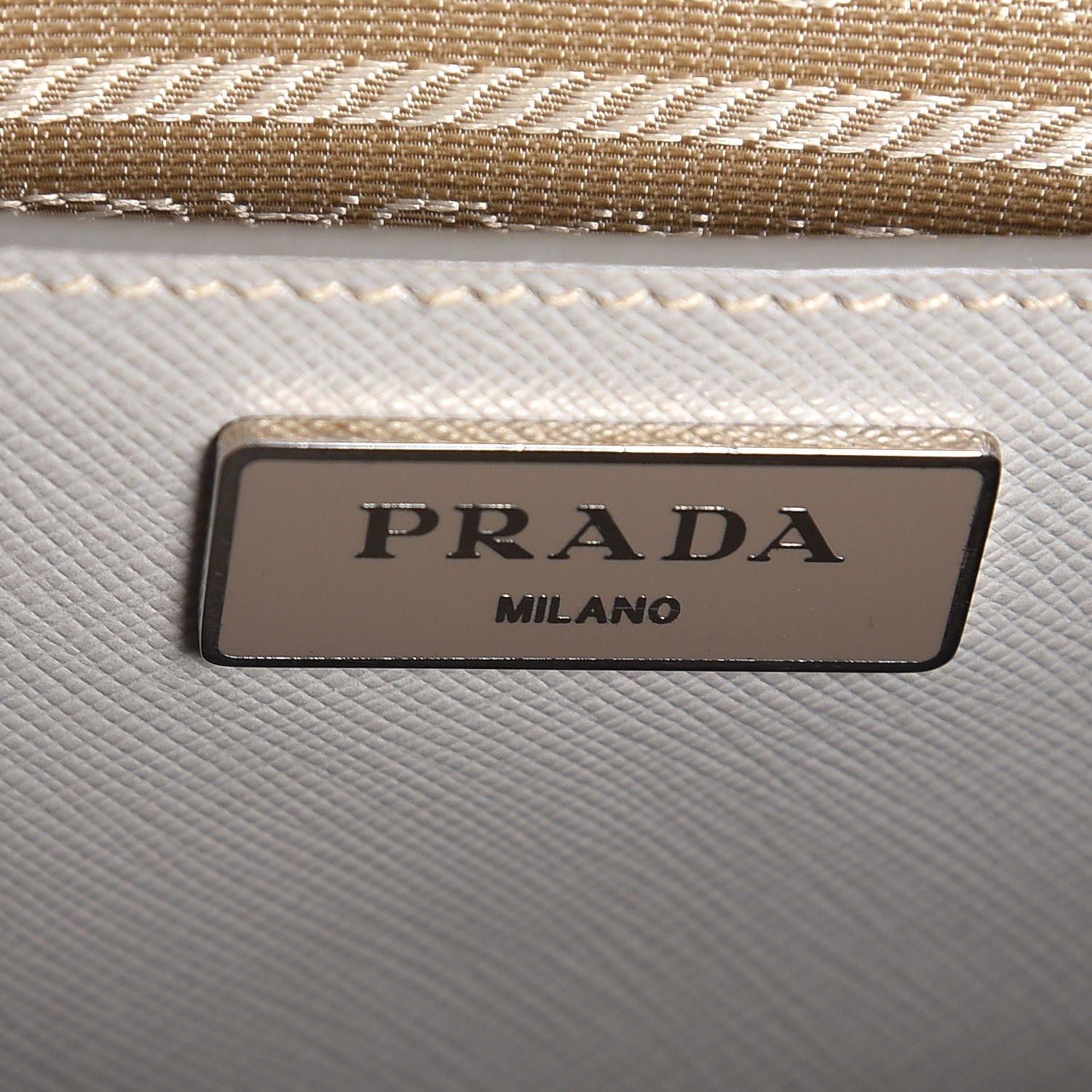 Prada Saffiano Lux Studded Crystal Medium Galleria Double Zip Tote Talco 7 of 12