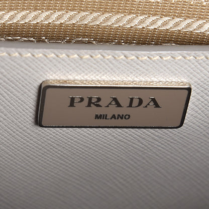 Prada Saffiano Lux Studded Crystal Medium Galleria Double Zip Tote Talco 7 of 12