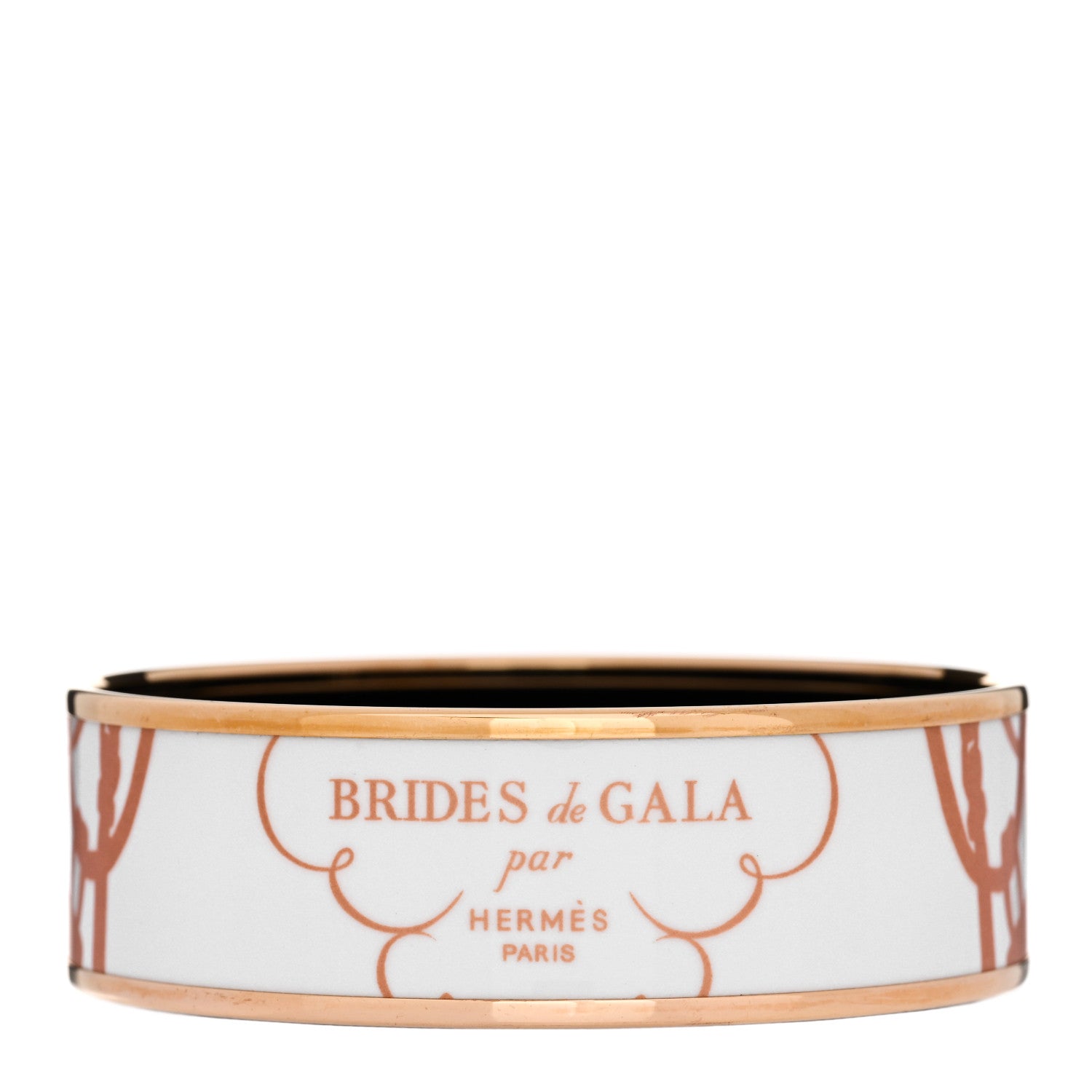 Hermes Enamel Printed Wide Brides De Gala Tattoo Bracelet 65 Cuivre 1 of 5