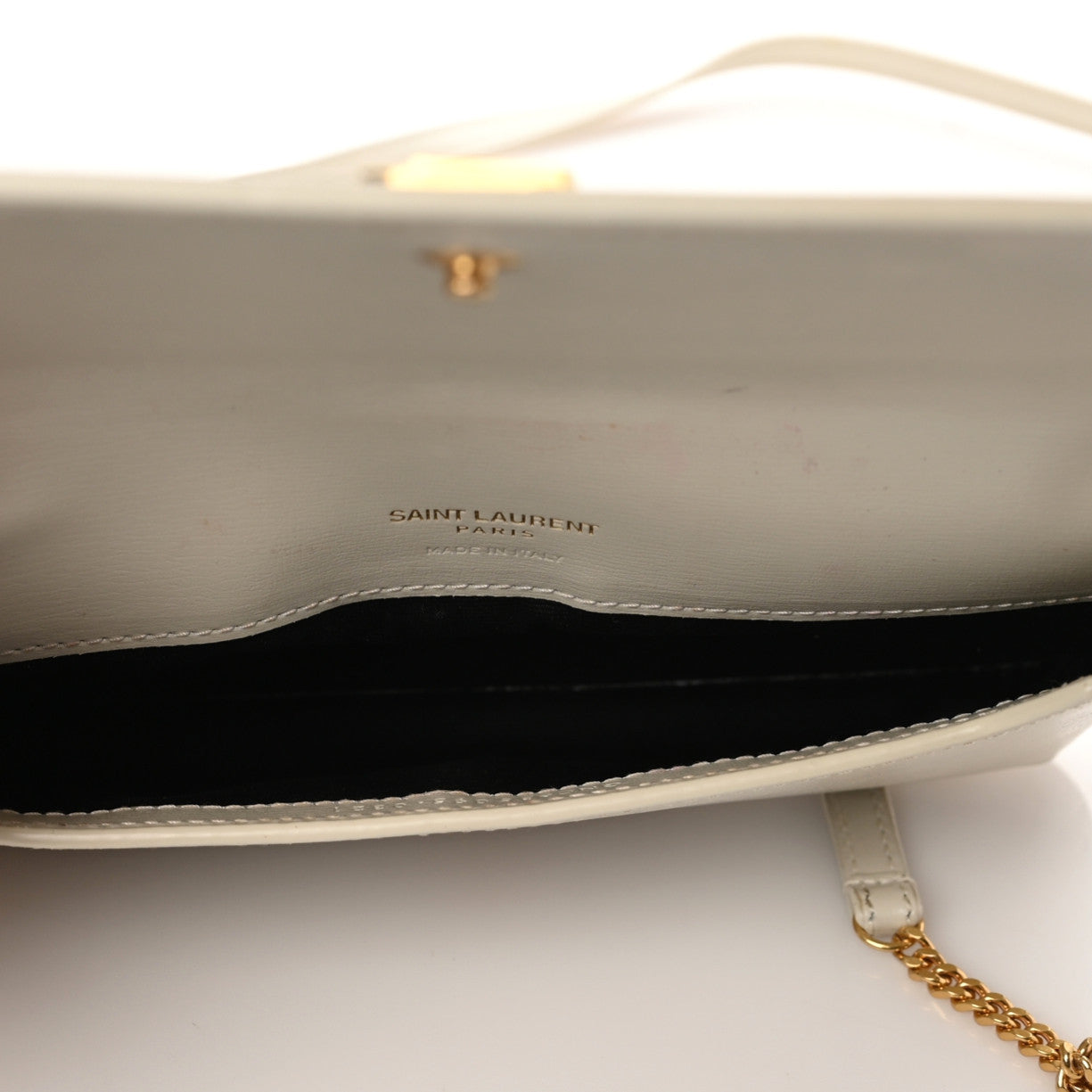 Saint Laurent Smooth Calfskin Monogram Phone Holder Crossbody Crema Soft 7 of 9