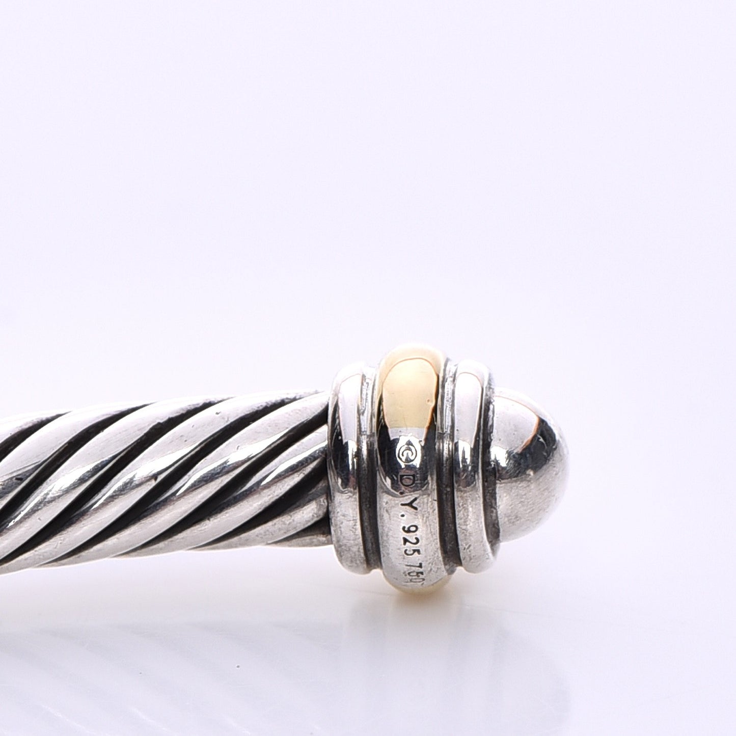Sterling Silver 18K Yellow Gold 4mm Cable Classics Bracelet