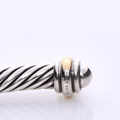 David Yurman Sterling Silver 18K Yellow Gold 4mm Cable Classics Bracelet 4 of 5