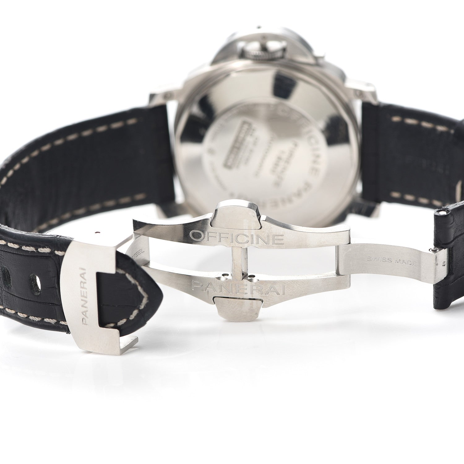 Panerai Stainless Steel Alligator 40mm Luminor Marina Automatic Watch Black PAM00048 6 of 7