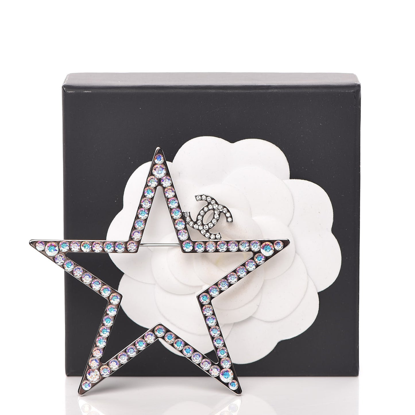 Ruthenium Crystal Star CC Brooch