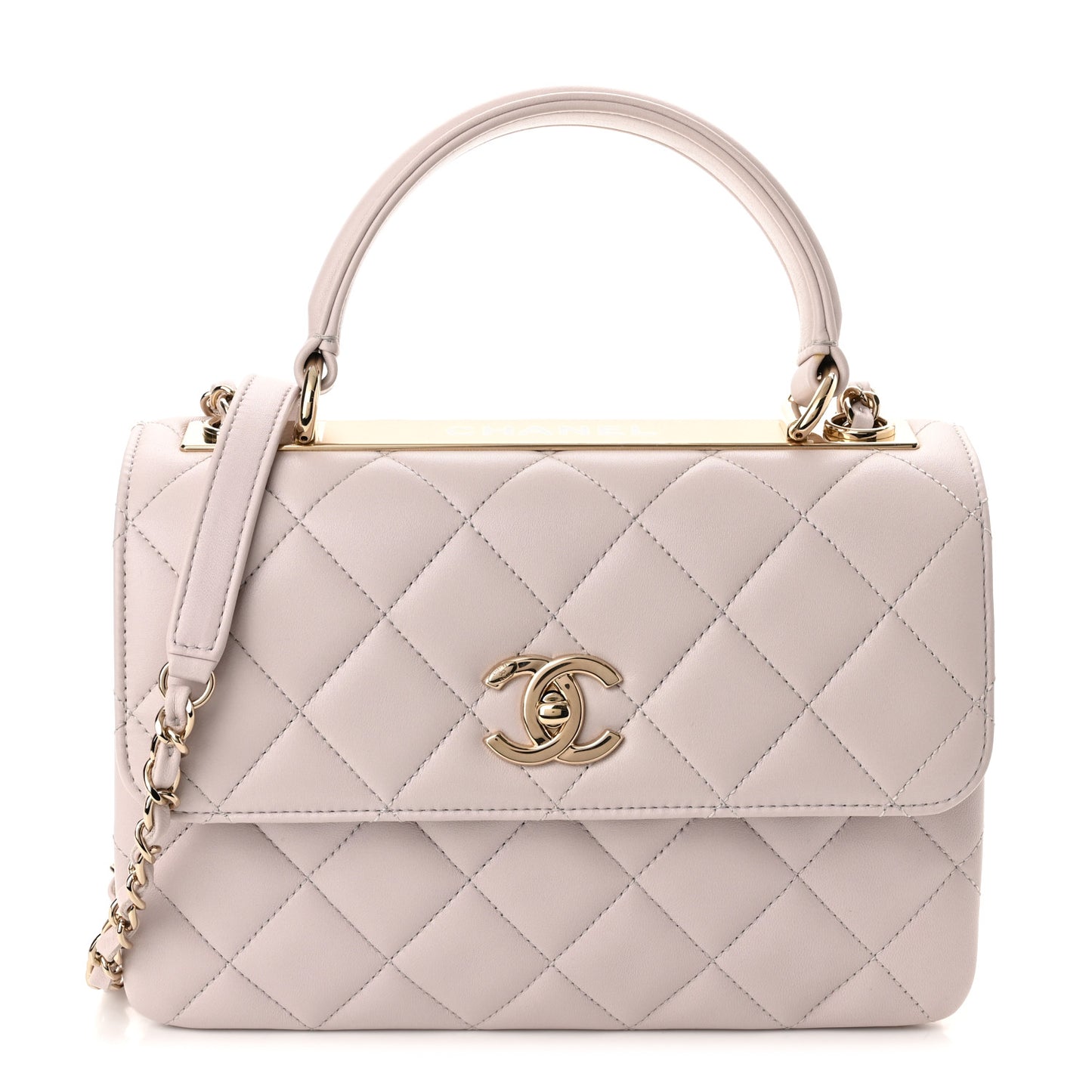 Lambskin Quilted Small Trendy CC Flap Dual Handle Bag Lilas Lilac