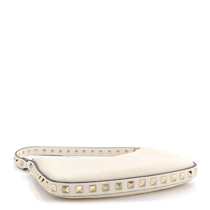 Valentino Garavani Grainy Calfskin Mini Rockstud Hobo Ivory 4 of 11