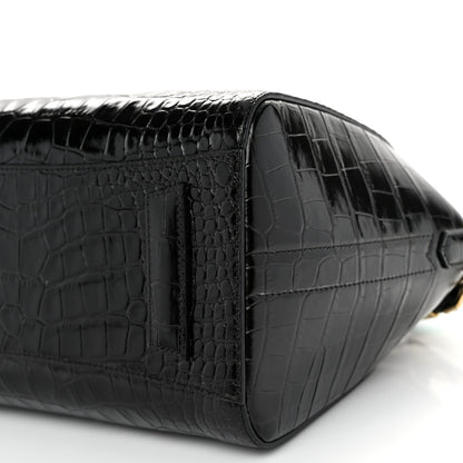 Givenchy Calfskin Crocodile Embossed Small Antigona Black 10 of 10