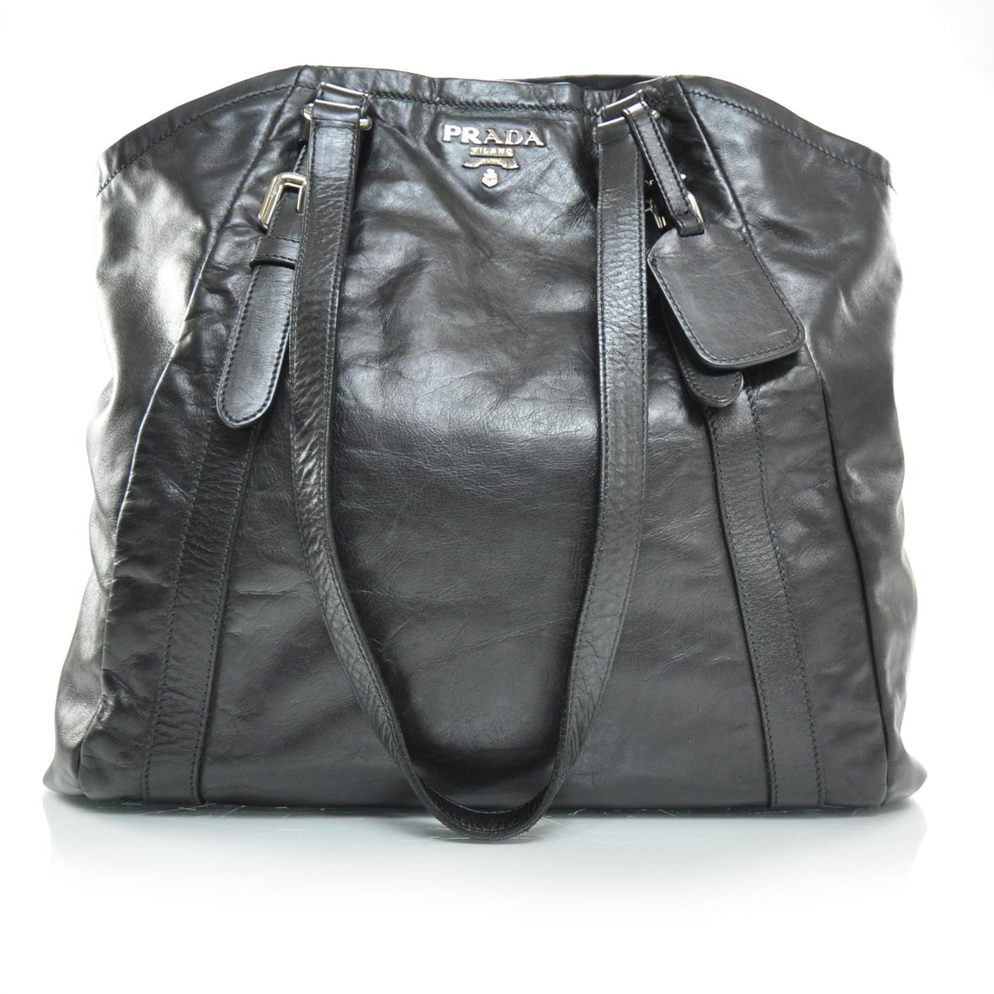 Leather Large New Look Tote Black