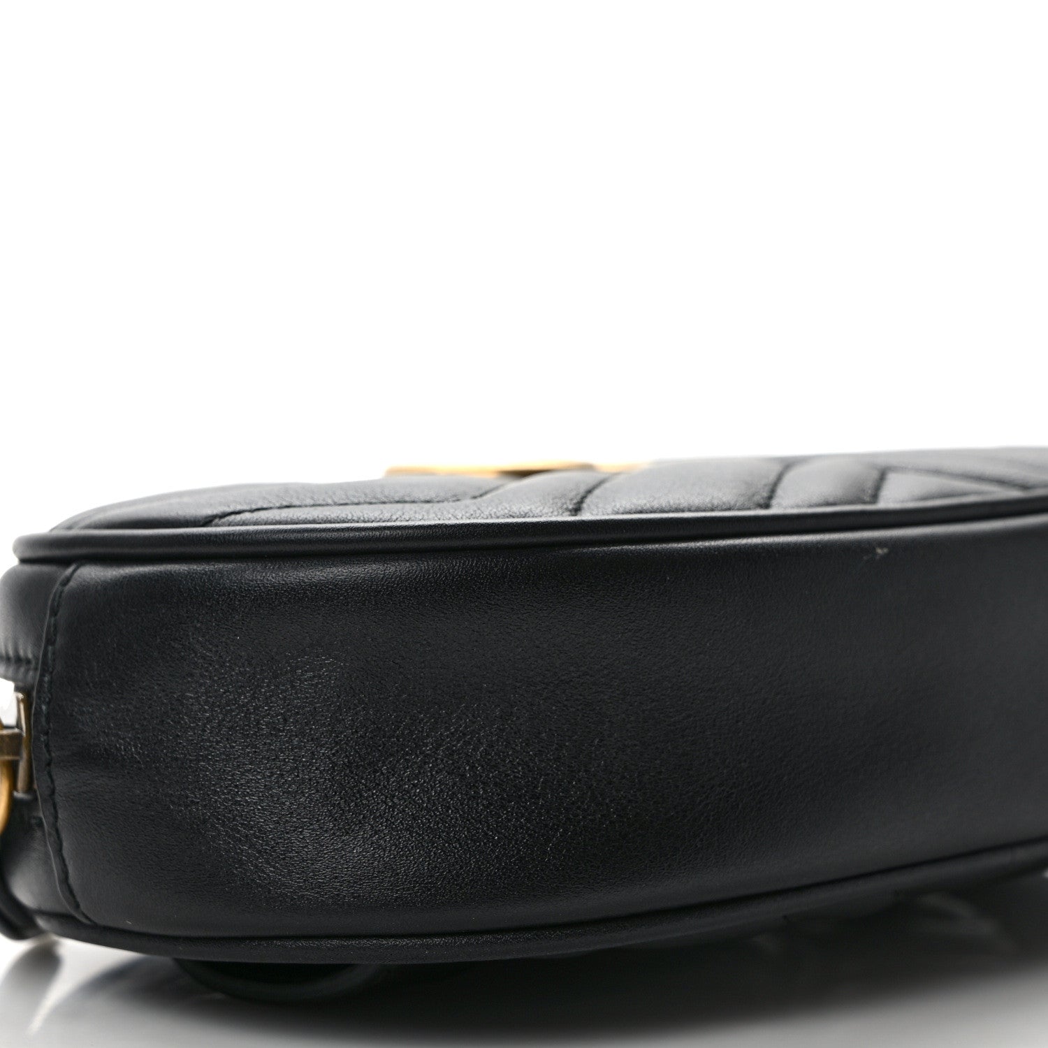 Gucci Calfskin Matelasse GG Marmont Belt Bag 85 34 Black 10 of 13