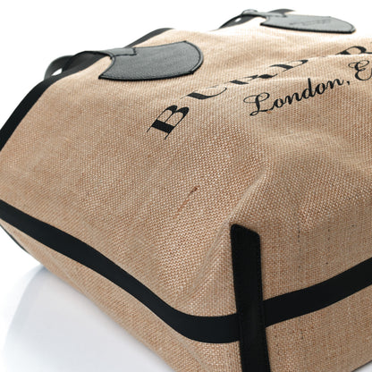 Burberry Raffia Logo Print Medium The Giant Reversible Tote Black 11 of 11