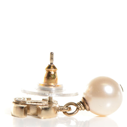 Chanel Pearl CC Drop Earrings Gold 3 of 4