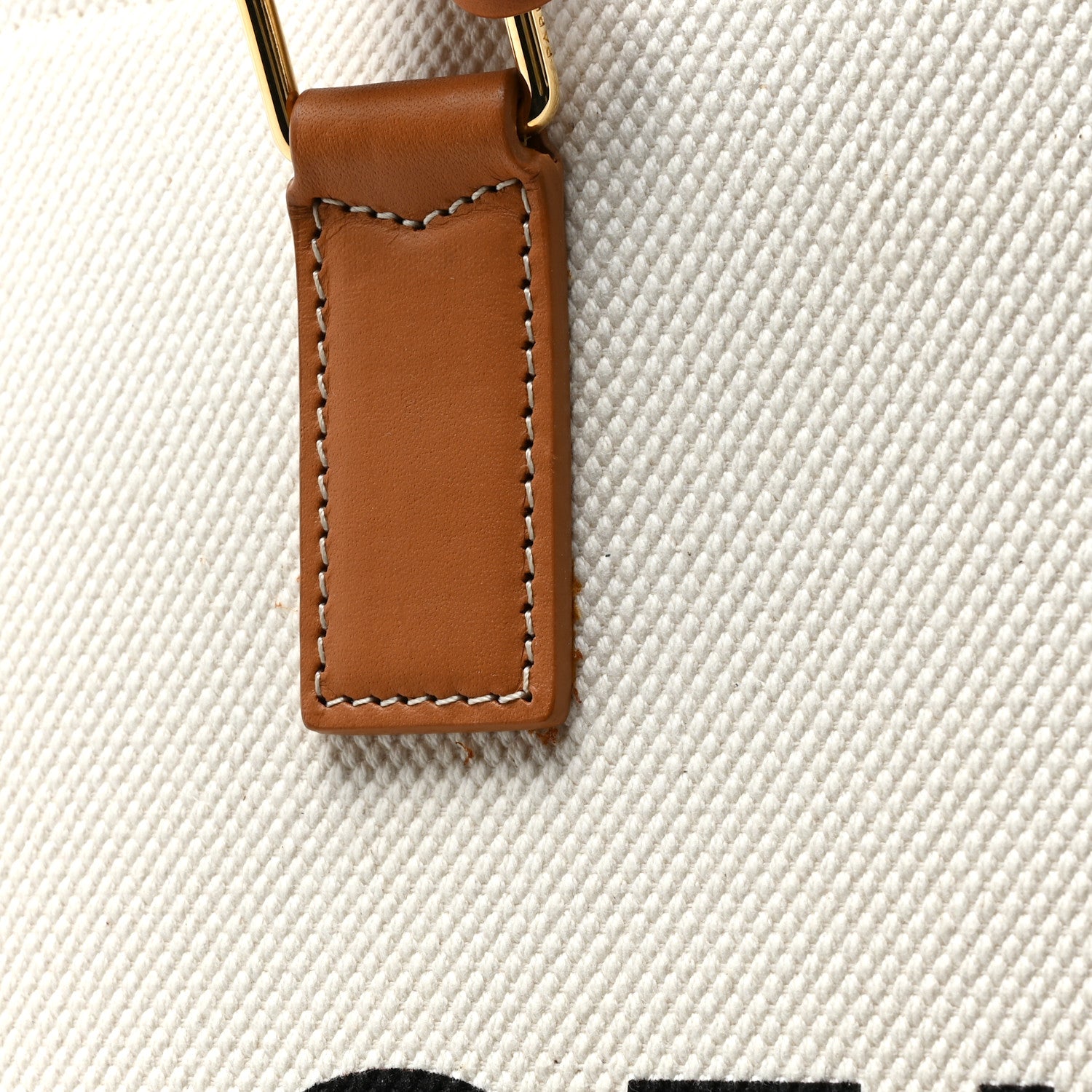 Celine Canvas Calfskin Logo Print Horizontal Cabas Natural Tan 13 of 13