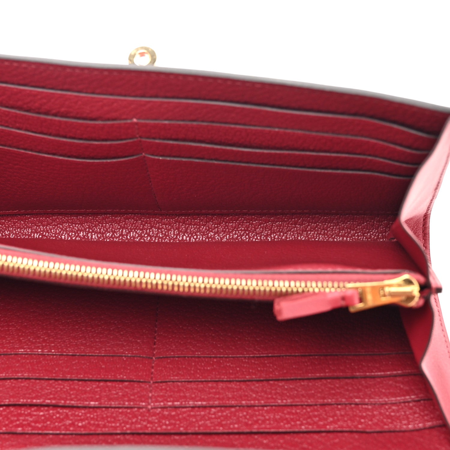 Hermes Swift Ghillies Kelly Longue Wallet Rouge Grenat 5 of 8