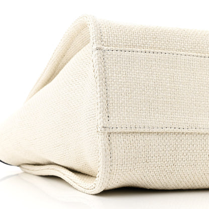 Chanel Woven Straw Raffia Small Deauville Tote White Navy 9 of 12