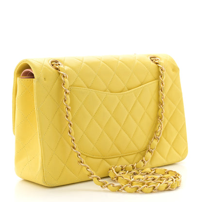 Chanel Lambskin Quilted Medium Double Flap Yellow Pink 3 of 13