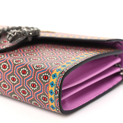 Gucci Azalea Calfskin Crystal Printed Garden Dionysus Chain Wallet Multicolor 11 of 12