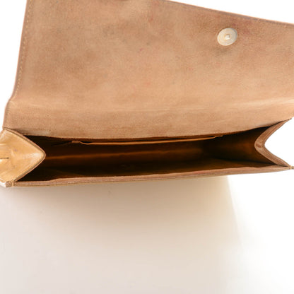 Saint Laurent Patent Textile Large Belle De Jour Clutch Beige 5 of 6