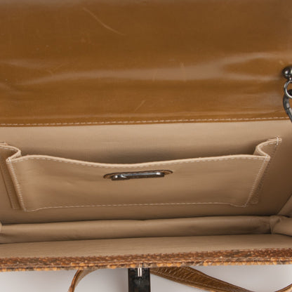 Fendi Metallic Python Convertible Clutch Gold 5 of 10