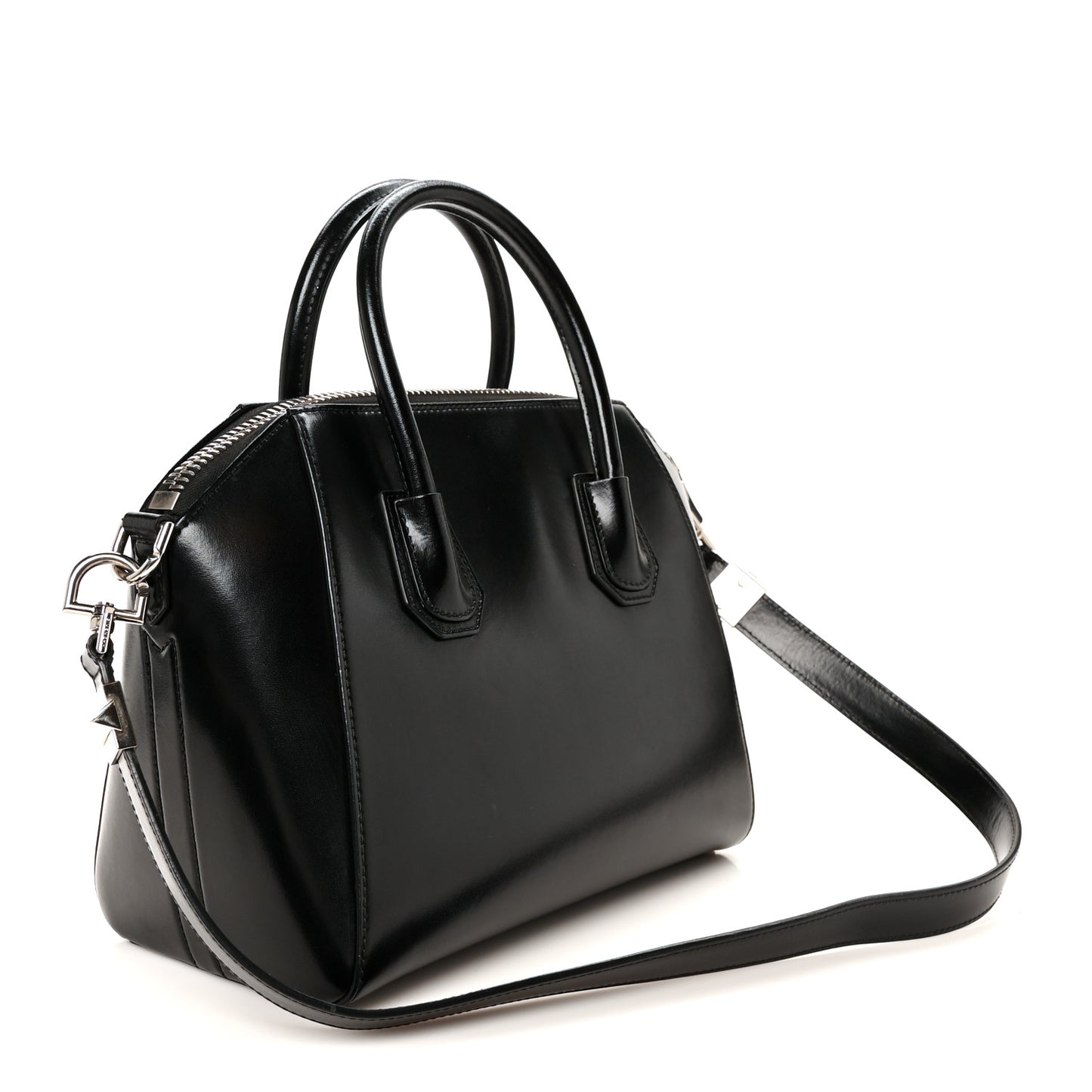 Shiny Lord Calfskin Small Antigona Black