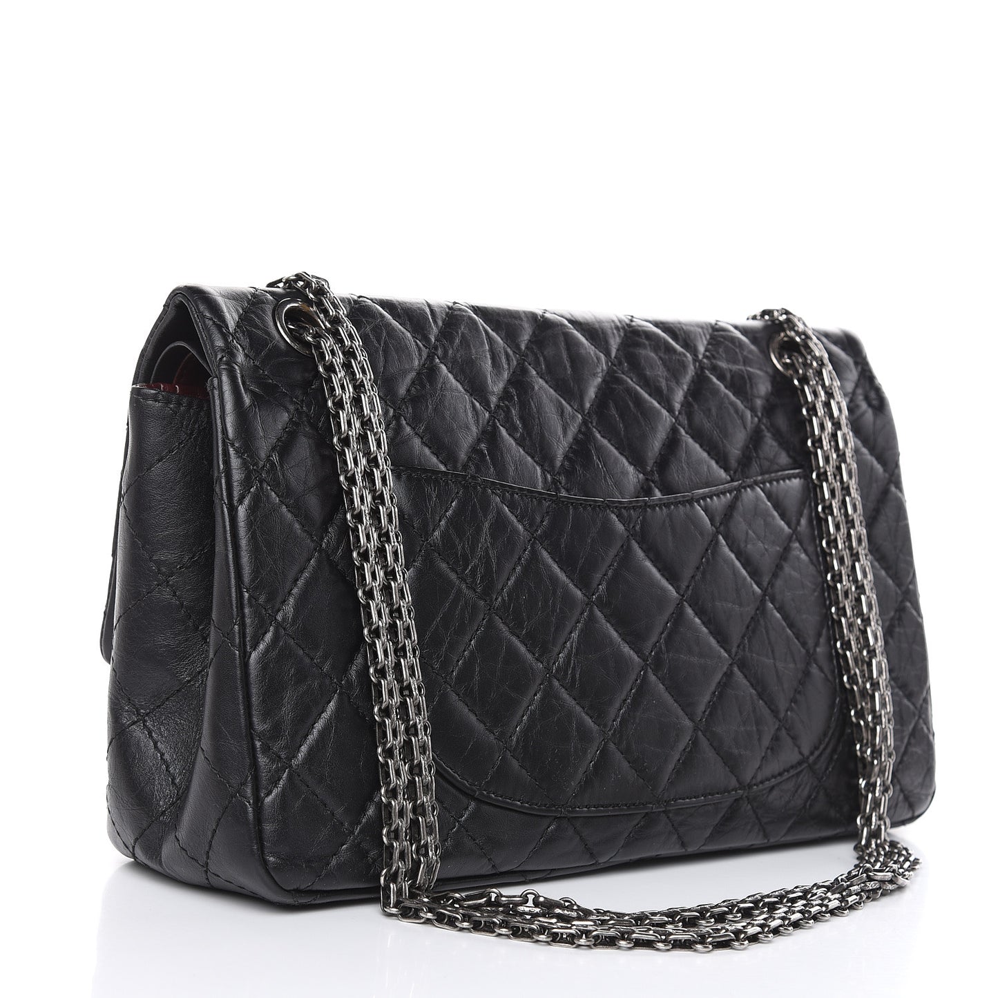 Aged Calfskin Quilted 2.55 Reissue 226 Flap Black