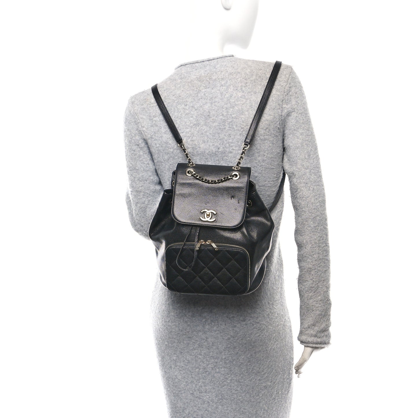 Caviar Quilted Business Affinity Backpack Black