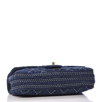 Chanel Denim Quilted Medium Flap Blue 3 of 10