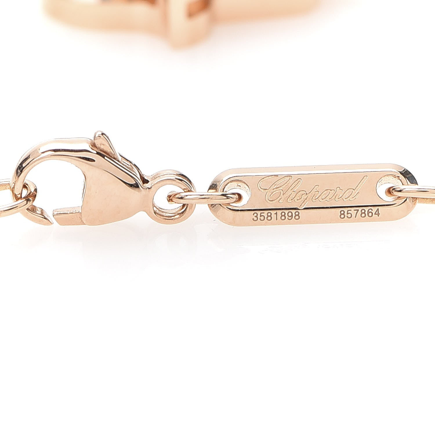 Chopard 18K Rose Gold Diamond Happy Diamonds Good Luck Charm Hamsa Bracelet 4 of 6