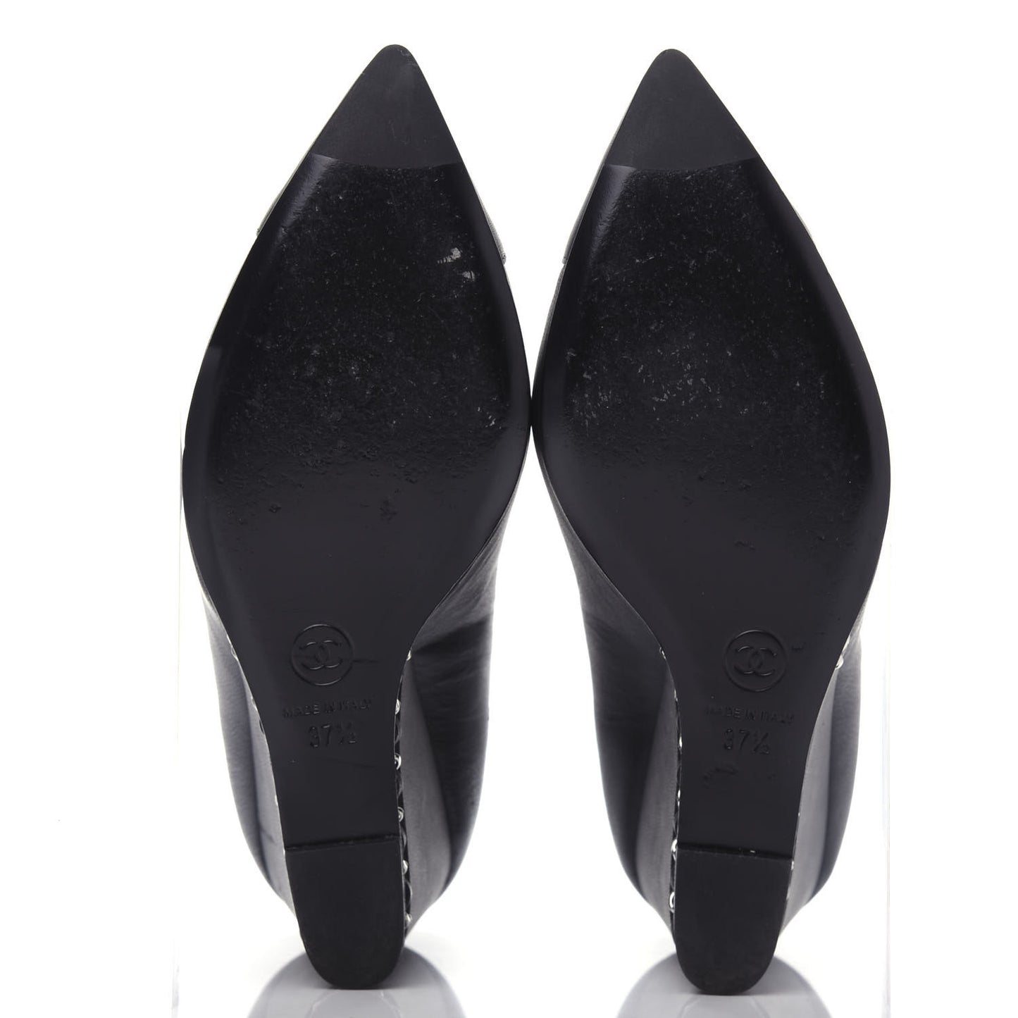 Lambskin Patent Cap Toe Wedges 37.5 Black