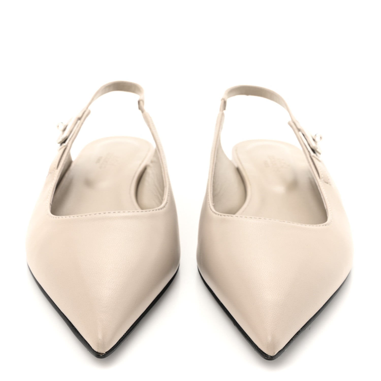 Hermes Nappa Lovely Slingback Flats 37 Beige Galet 3 of 10