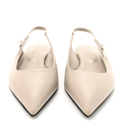 Hermes Nappa Lovely Slingback Flats 37 Beige Galet 3 of 10
